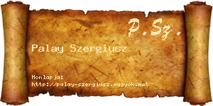 Palay Szergiusz névjegykártya